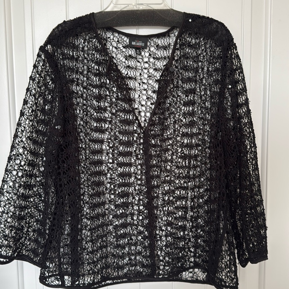 Black lace top with sequence from Karl Lagerfeldt